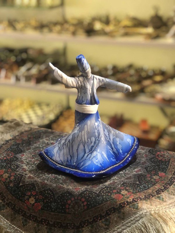 Decorative Turkish Handmade and Colorful, Islamic Gift Whirling Dervish, Mevlana Figure, Ottoman Decoration-Big Size