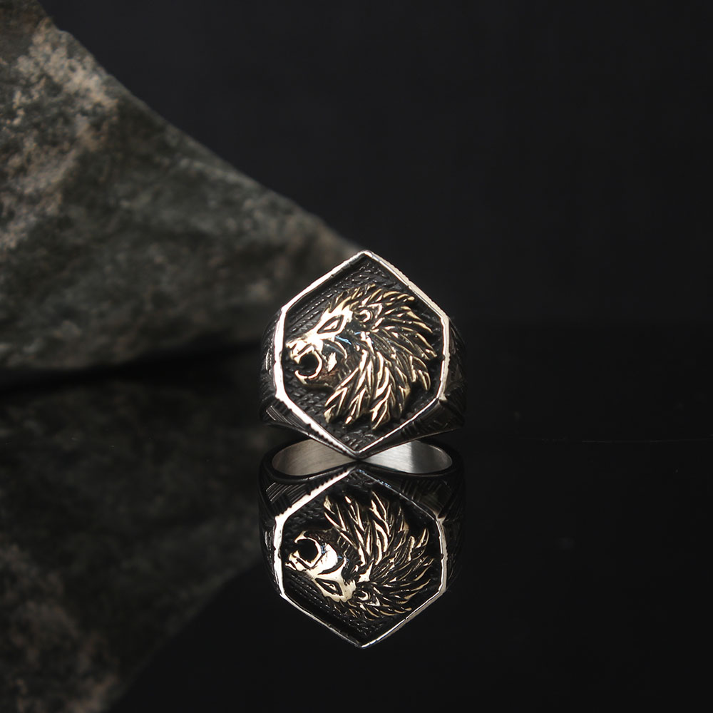 Lion Figured Silver Ring, Luxury Handmade Engraved Sterling Ring,Turkish Authentic Ring 925k Silver