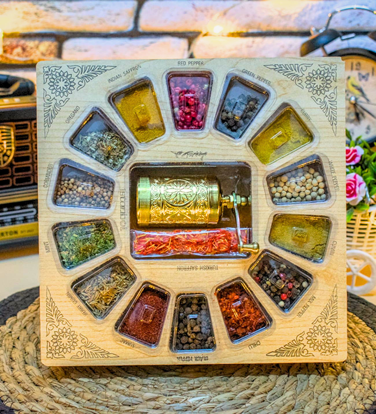 Turkish Organic Spices Set, Carlito 15 Types of Spices with Mill, Turkish Pure Natural Product