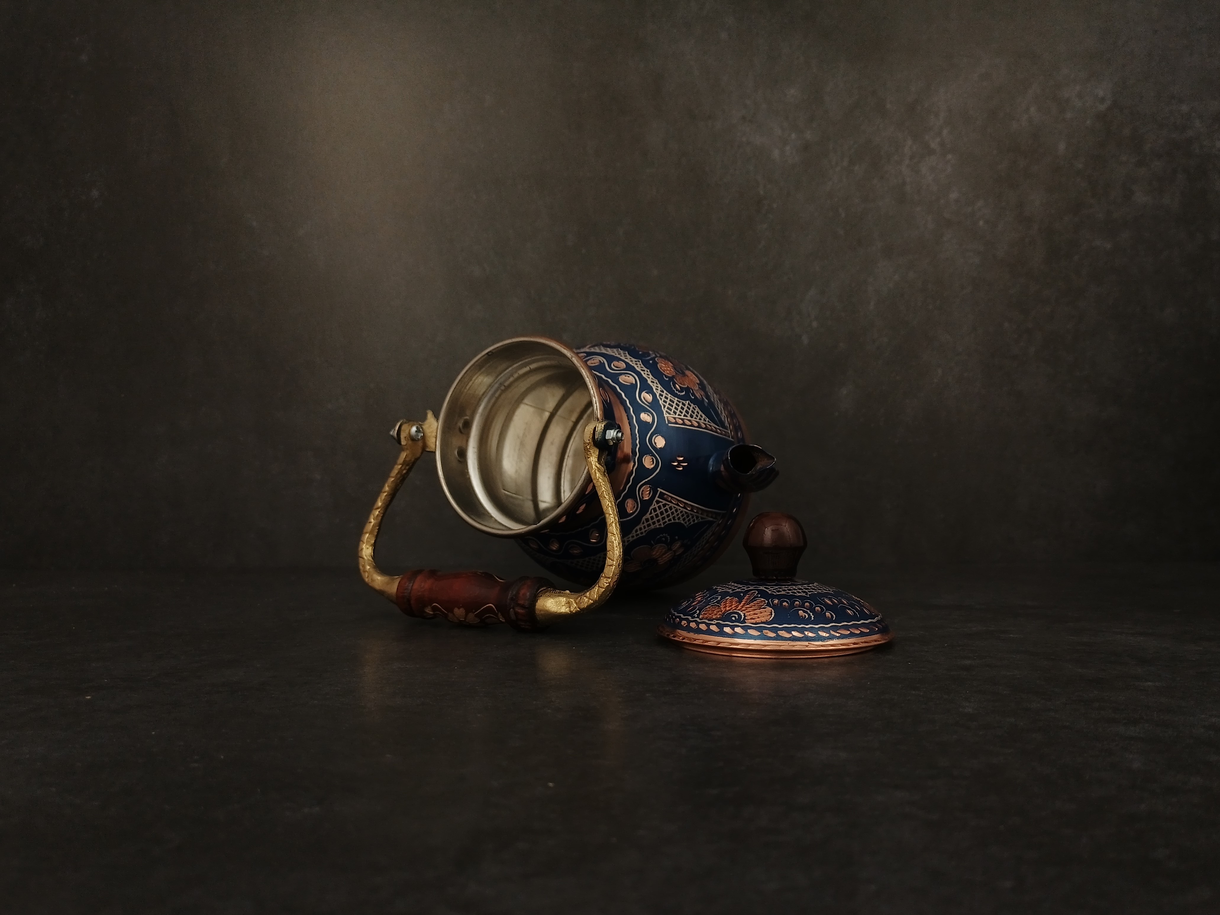 Turkish Handmade Tea Kettle, Engraved Solid Copper Tea Pot, Tea Kettle Stovetop