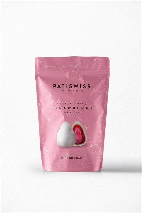 Patiswiss White Chocolate Covered Strawberry Dragee 80 g / 2.82 oz