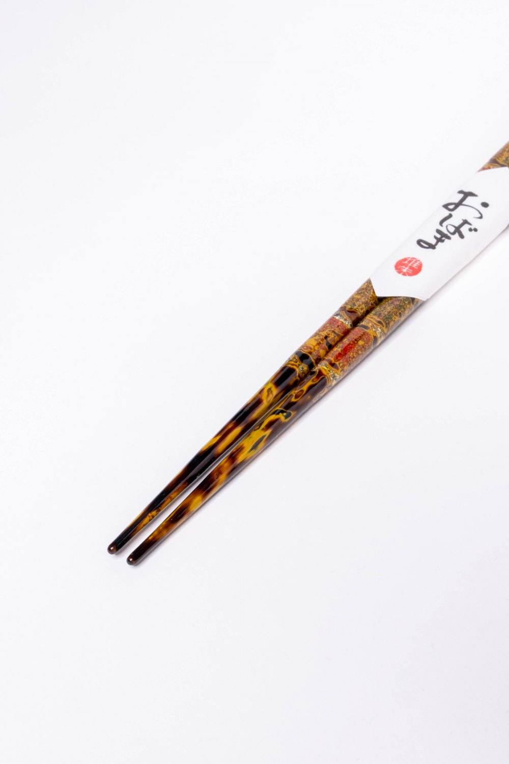 Pair of Japanese chopsticks in red or blue natural wood, WAKASA NURI  DAIYANA, 21 or 23 cm